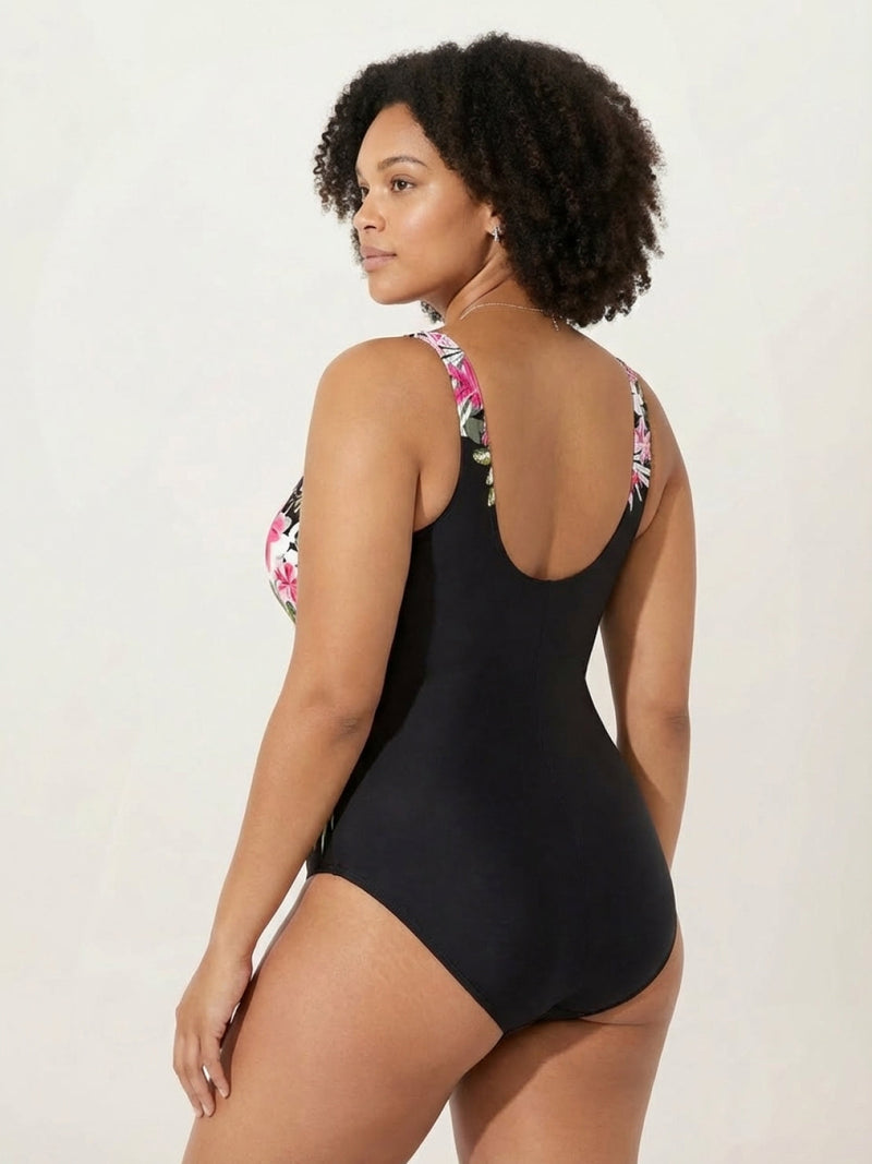 Curve-Fit Open-Back Swimsuit