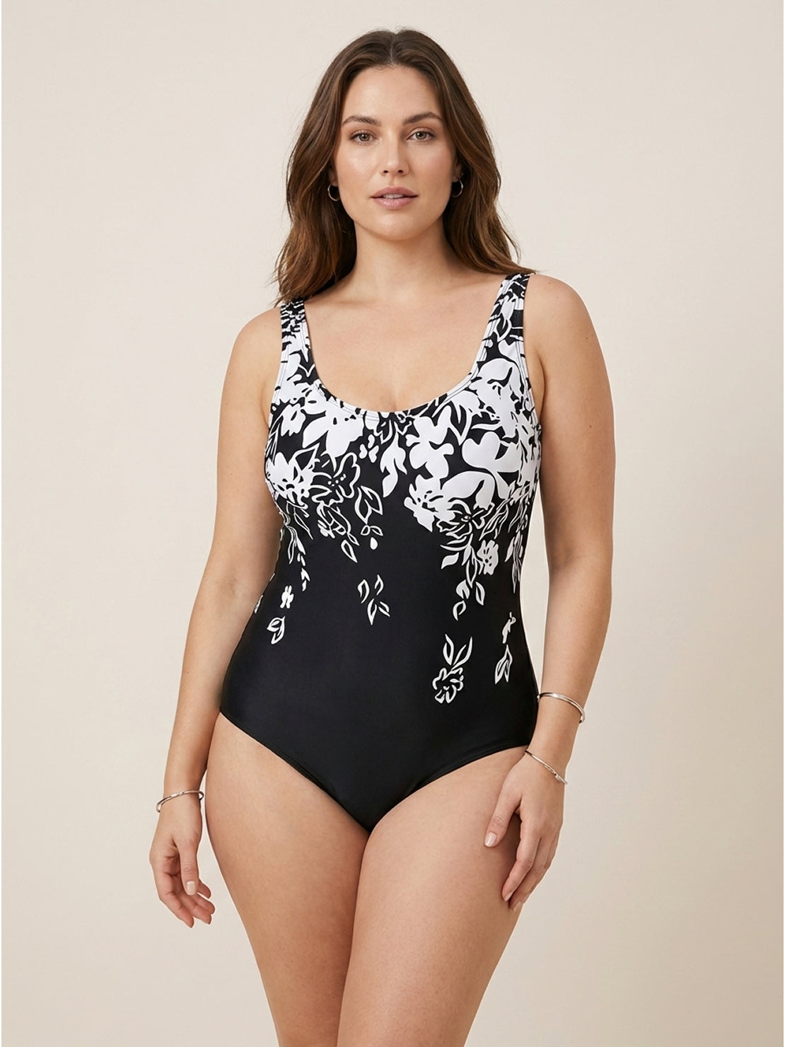 Curve-Fit Open-Back Swimsuit