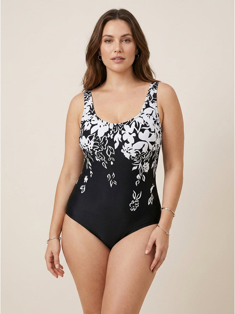 Curve-Fit Open-Back Swimsuit
