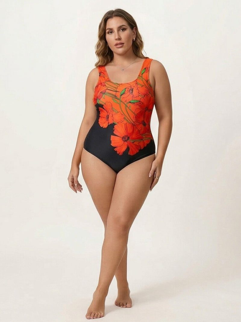 Curve-Fit Open-Back Swimsuit