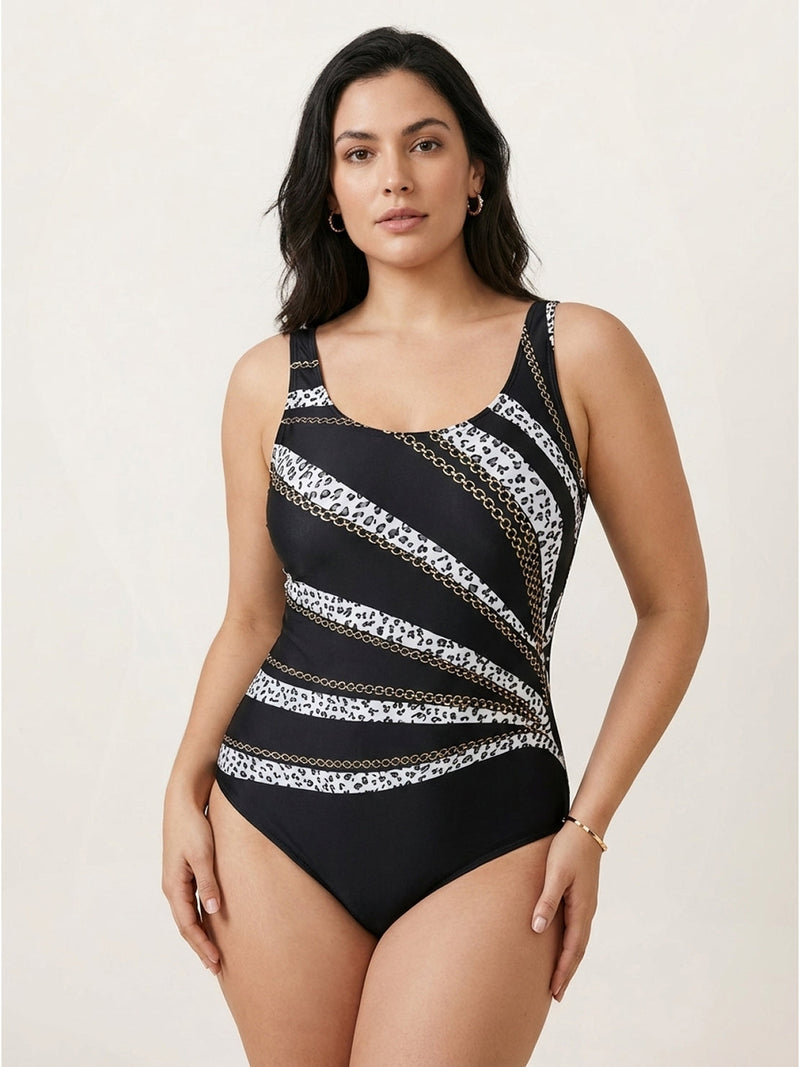 Curve-Fit Open-Back Swimsuit