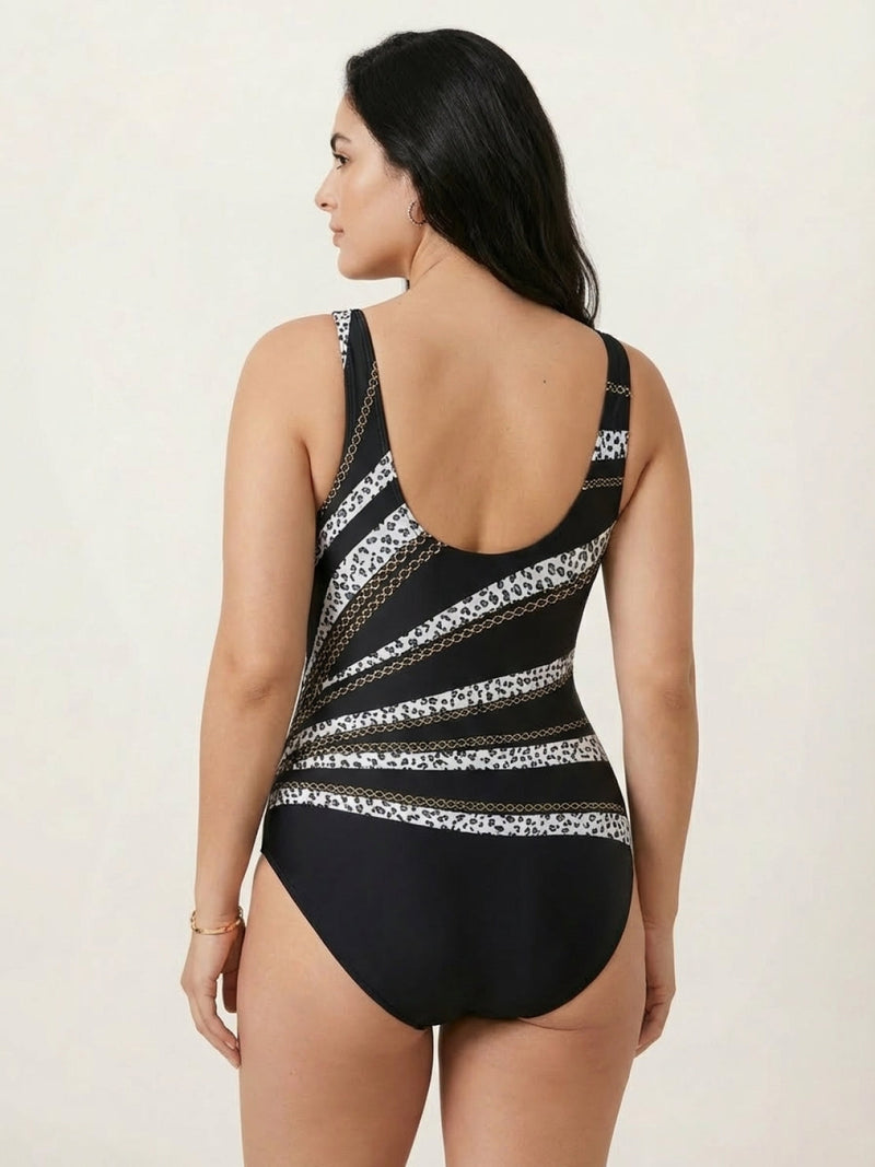 Curve-Fit Open-Back Swimsuit