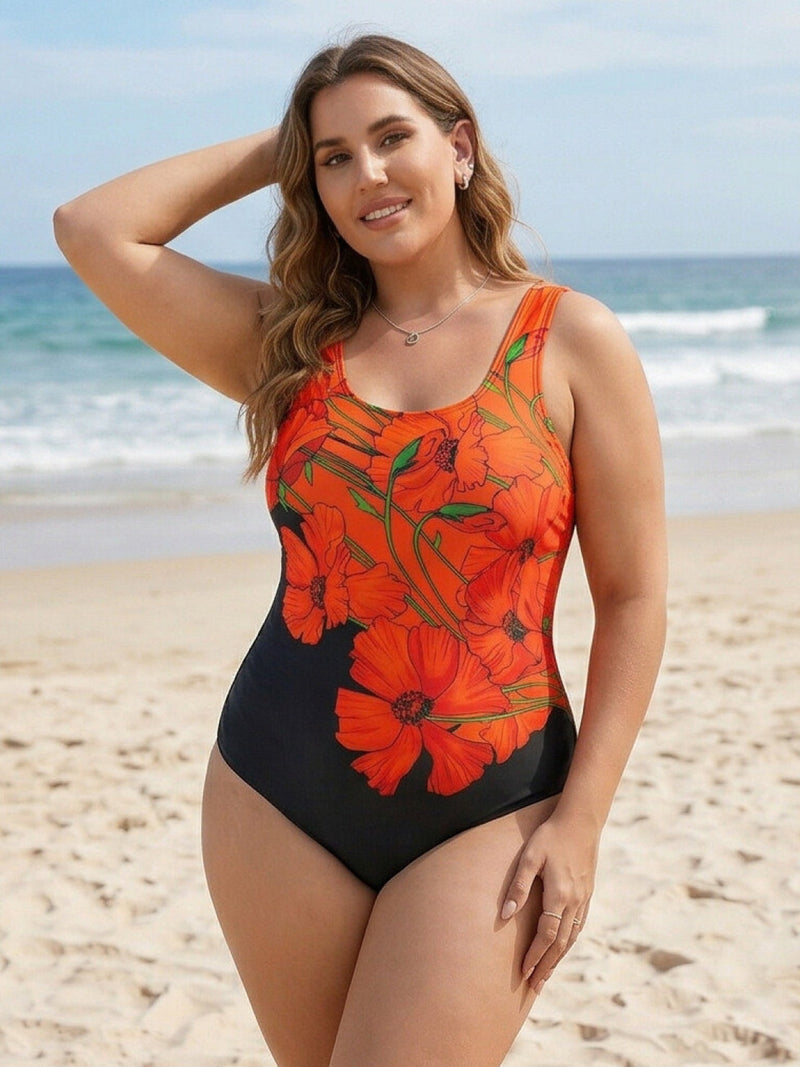 Curve-Fit Open-Back Swimsuit