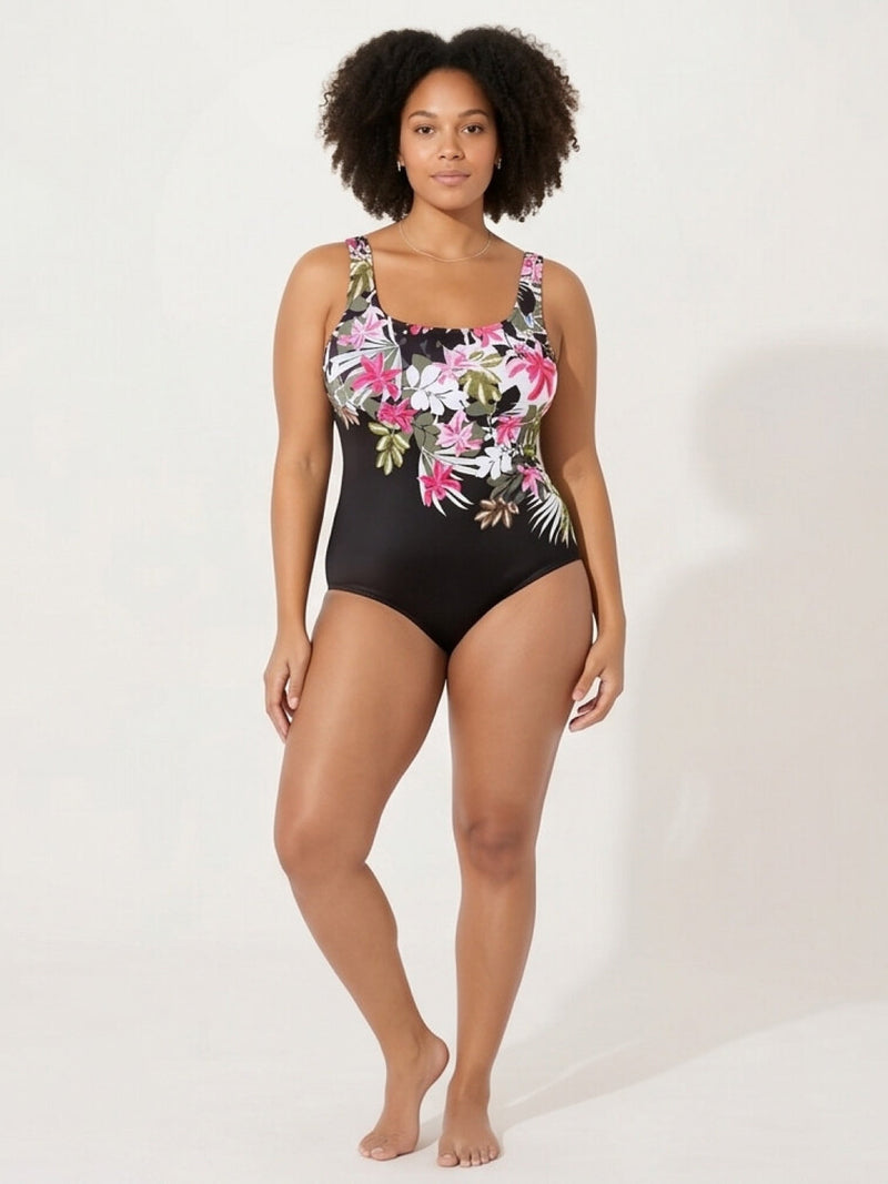 Curve-Fit Open-Back Swimsuit