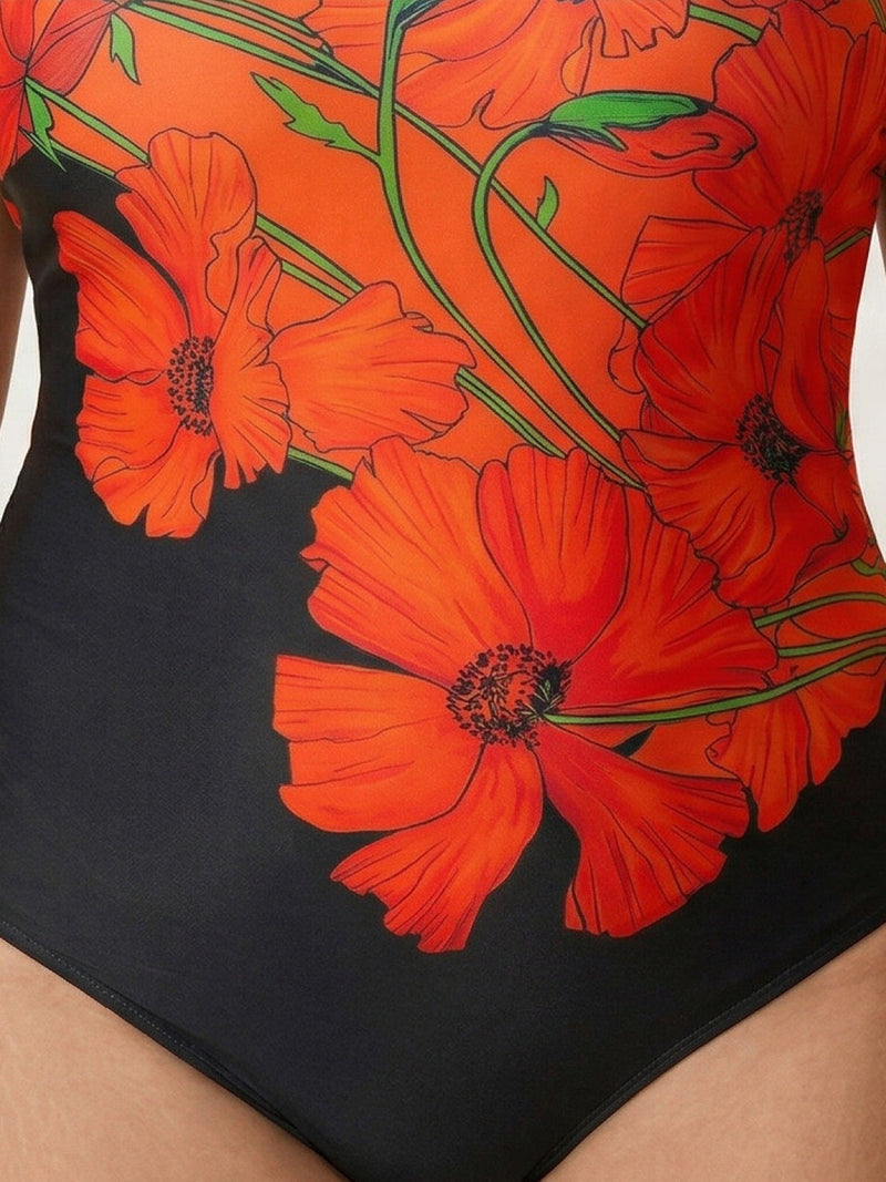 Curve-Fit Open-Back Swimsuit