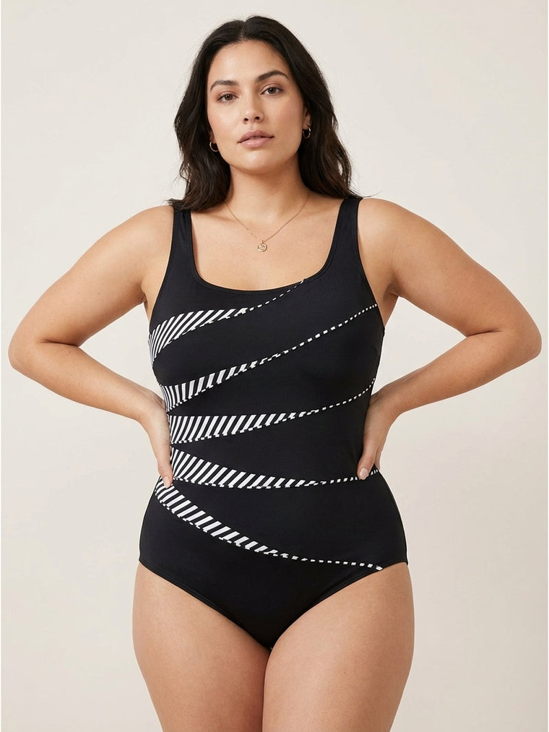 Curve-Fit Open-Back Swimsuit