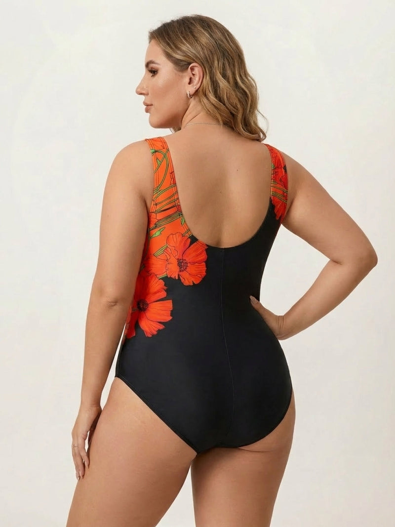 Curve-Fit Open-Back Swimsuit