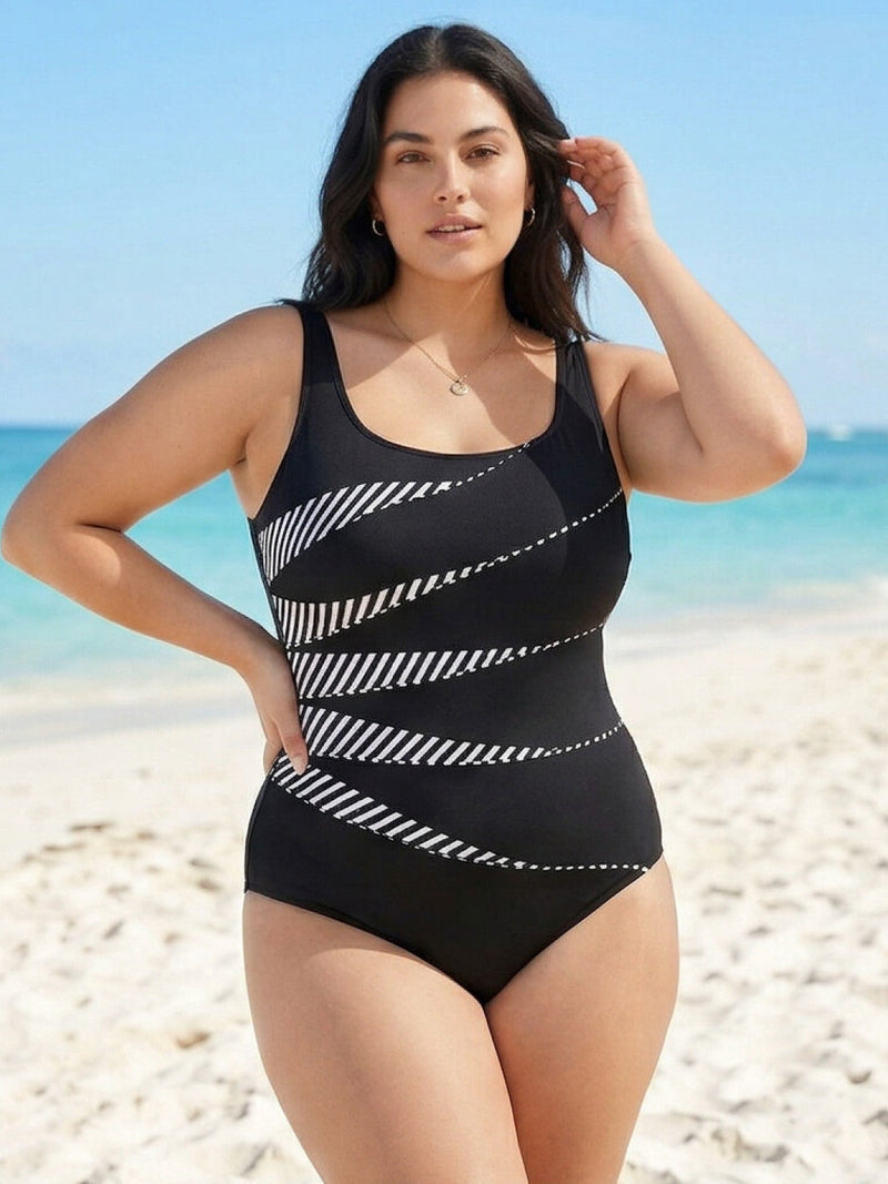 Curve-Fit Open-Back Swimsuit