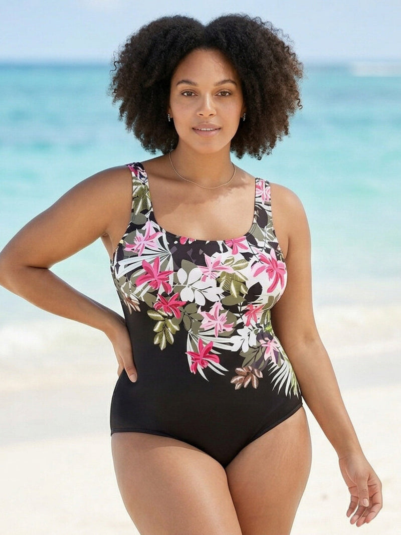 Curve-Fit Open-Back Swimsuit