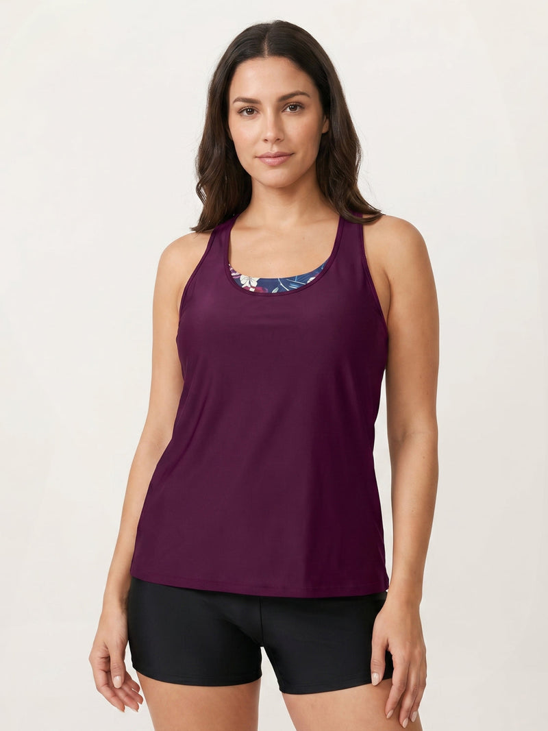Criss-Cross Back Three-Piece Tankini Set