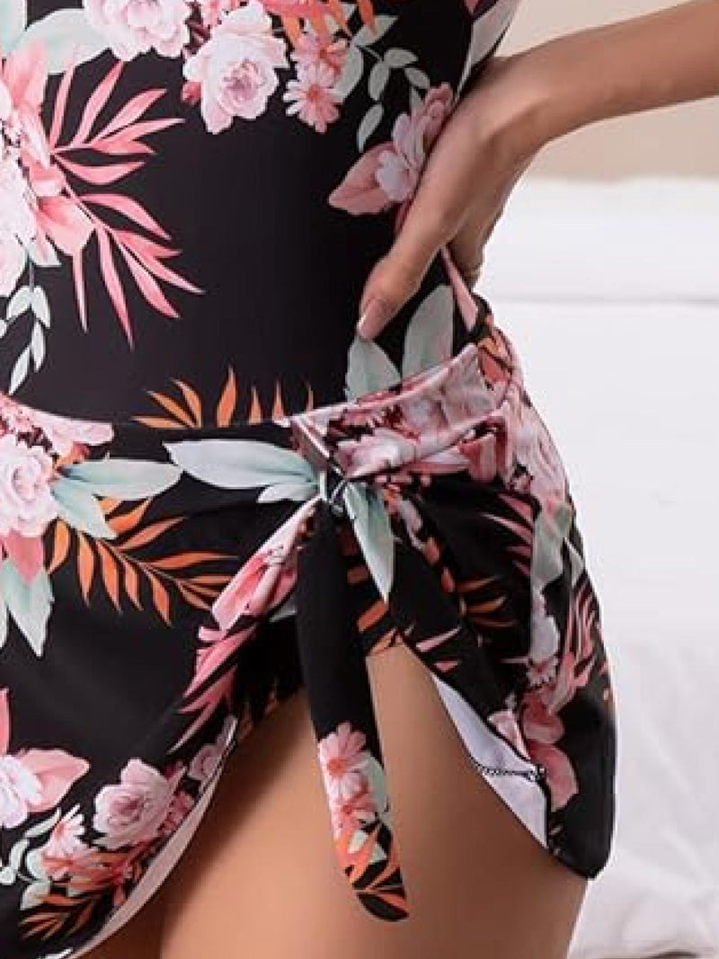 Ruched Wrap One-Piece Swimdress