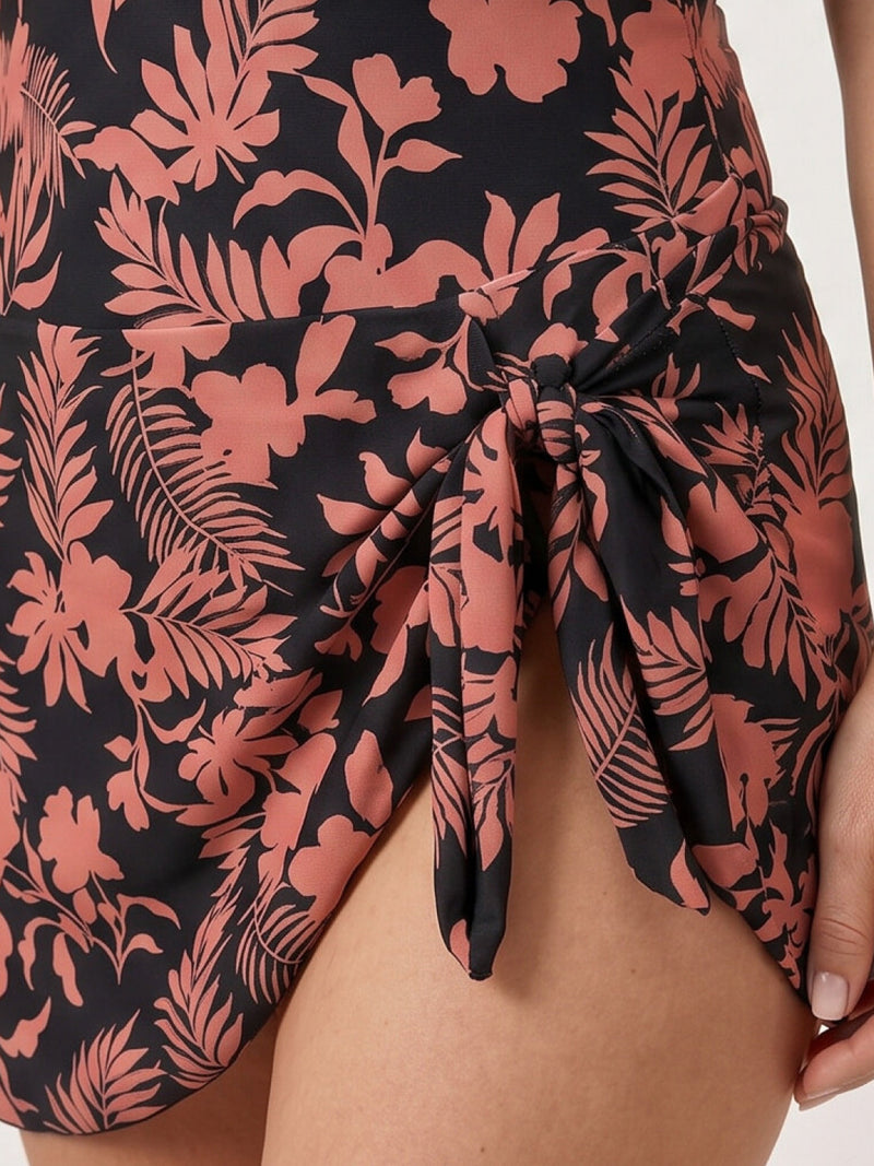 Ruched Wrap One-Piece Swimdress