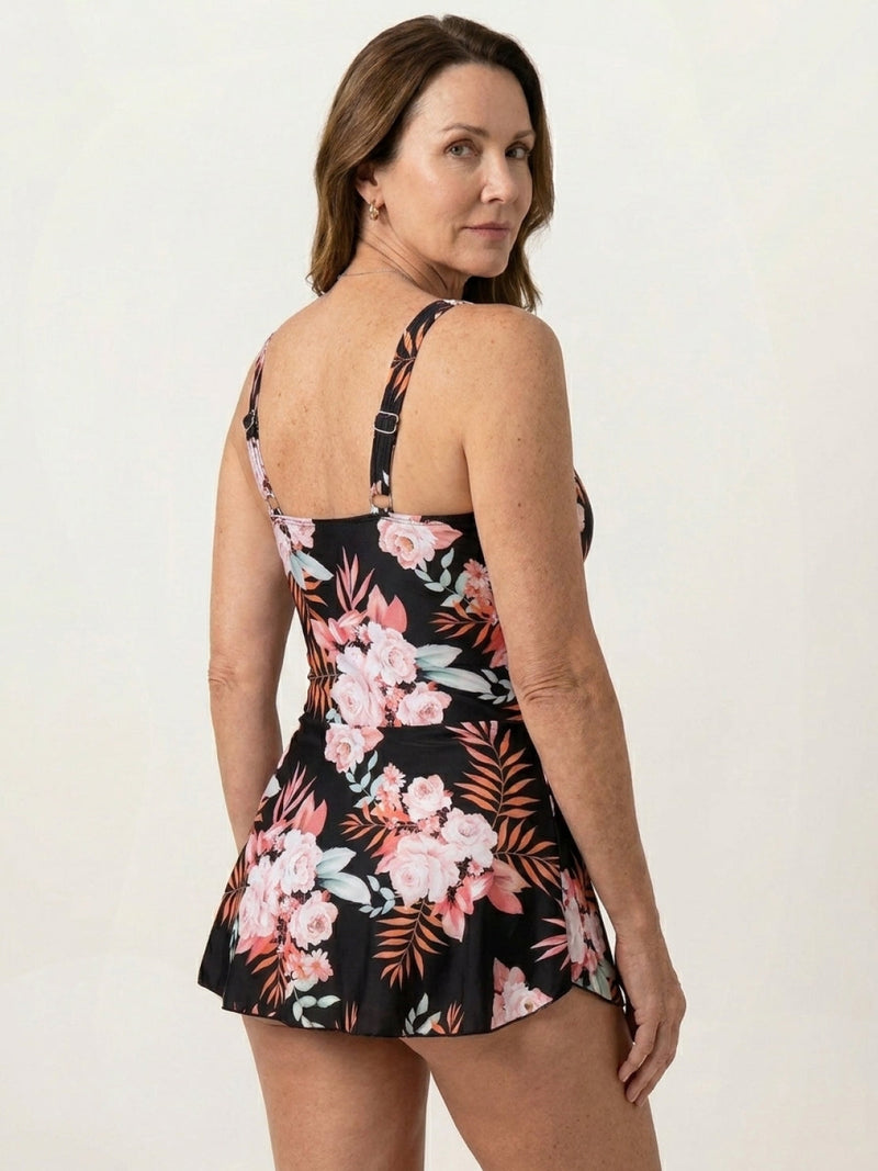 Ruched Wrap One-Piece Swimdress