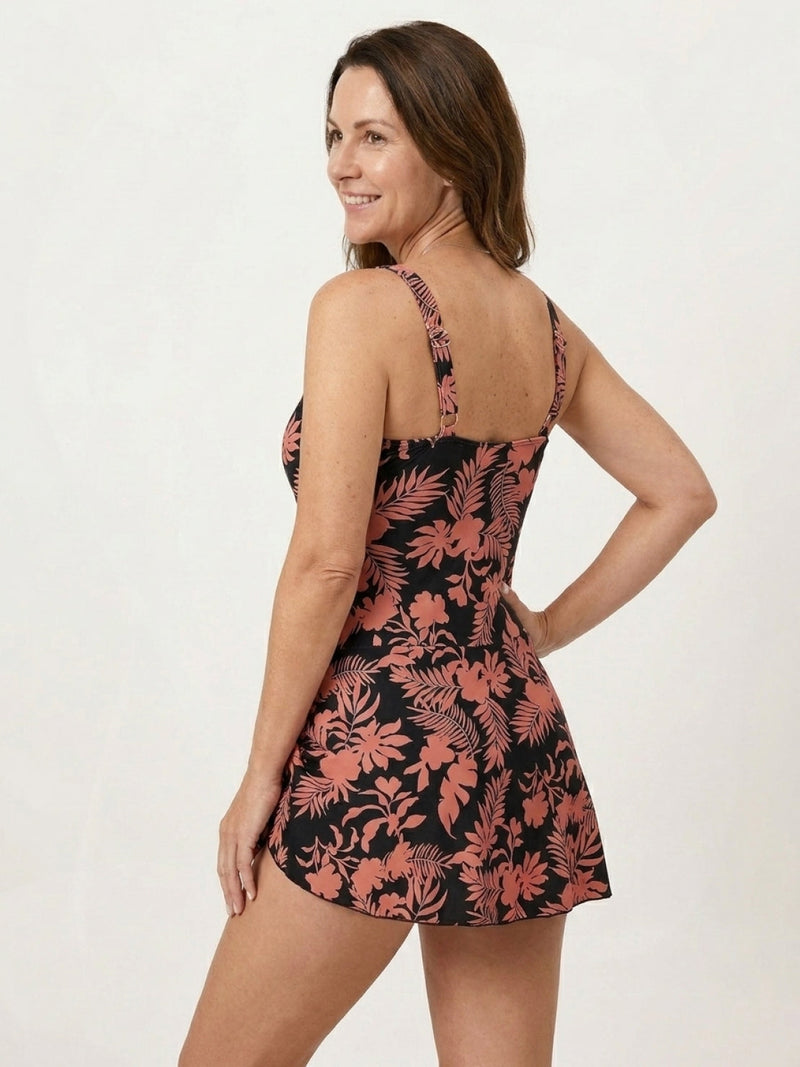 Ruched Wrap One-Piece Swimdress