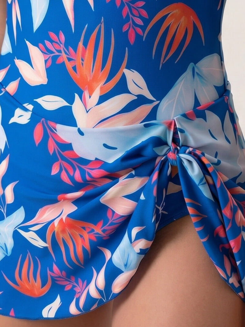 Ruched Wrap One-Piece Swimdress