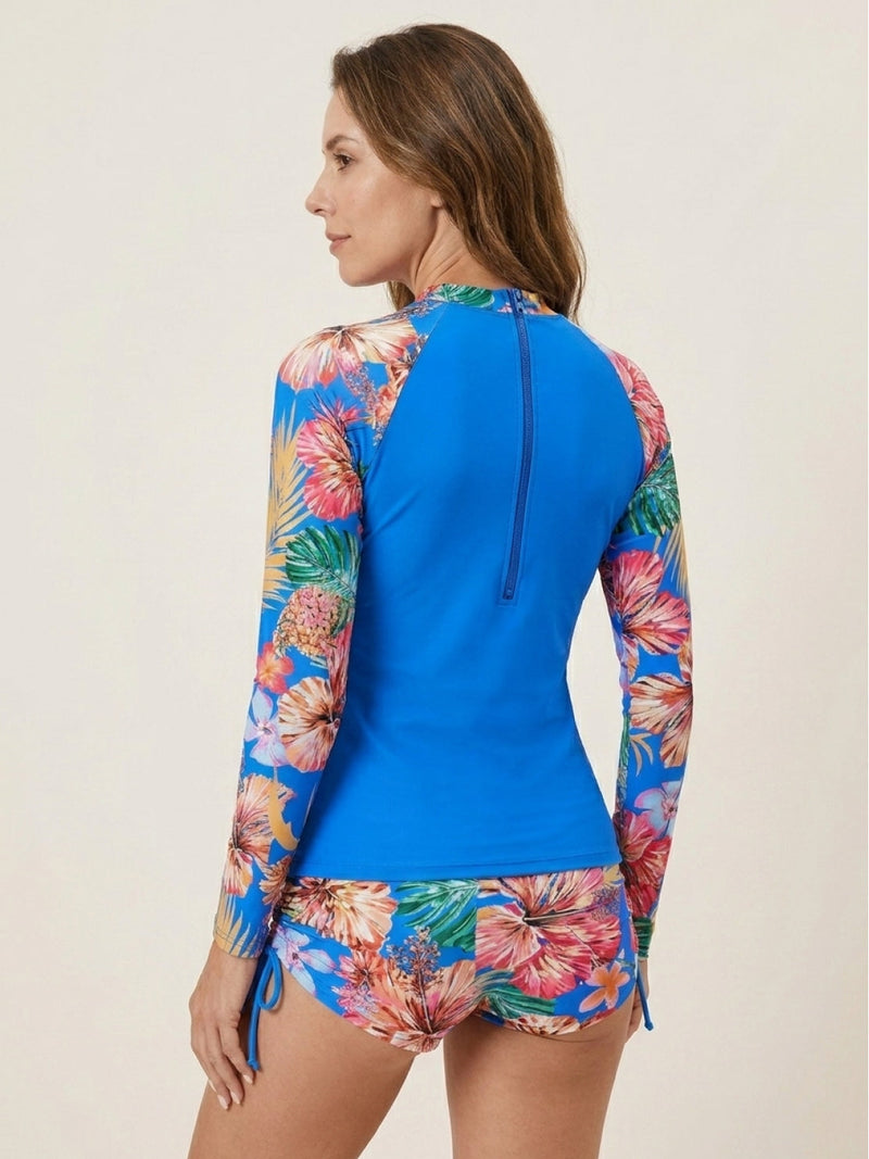 Tropical Print Rash Guard Set