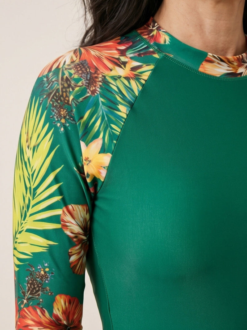 Tropical Print Rash Guard Set