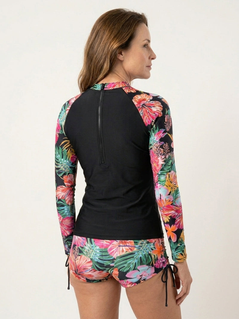 Tropical Print Rash Guard Set