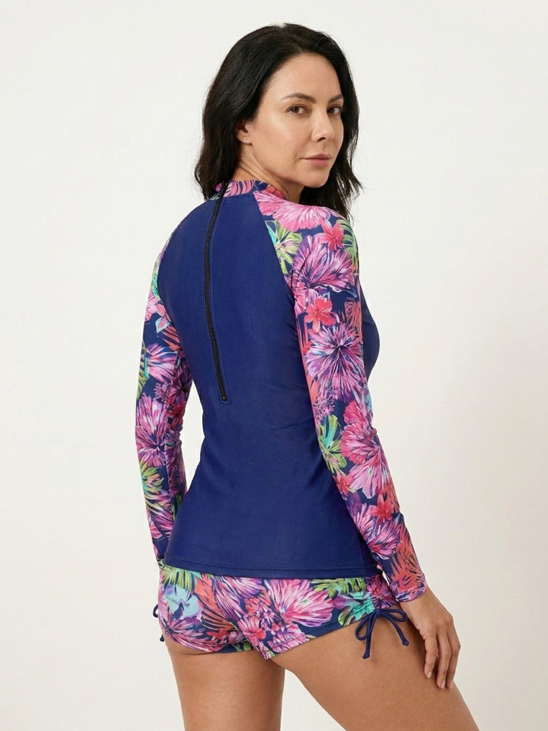 Tropical Print Rash Guard Set
