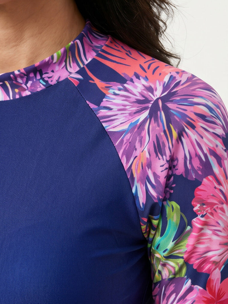 Tropical Print Rash Guard Set