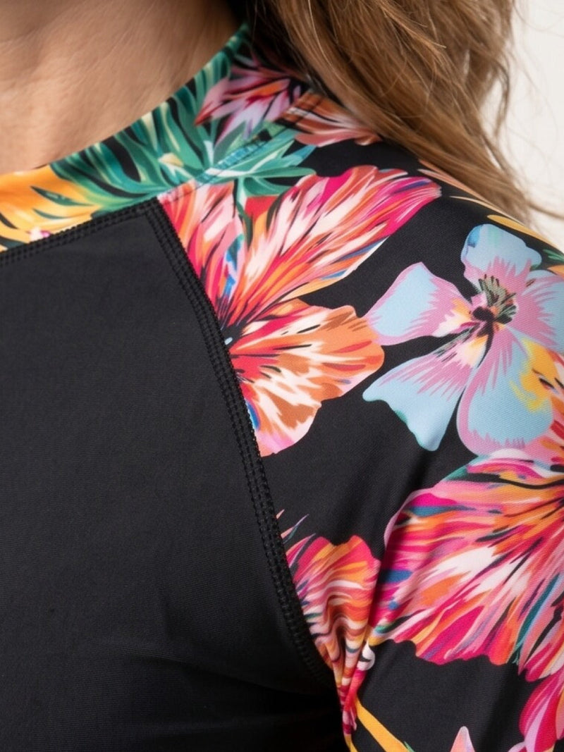 Tropical Print Rash Guard Set