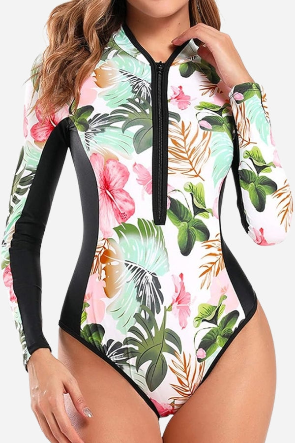 Long-Sleeved Zipper Surfing Swimsuit