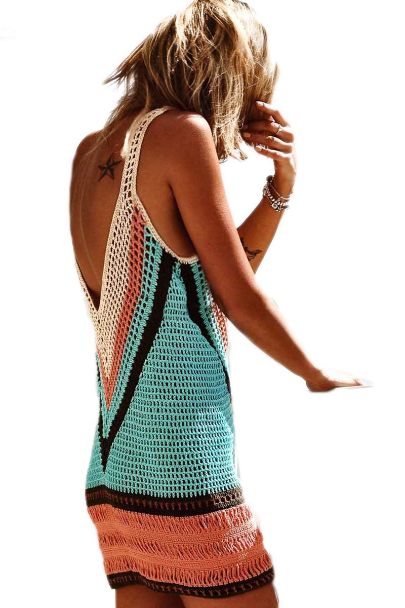 Drop Armhole Crochet String Vest Dress