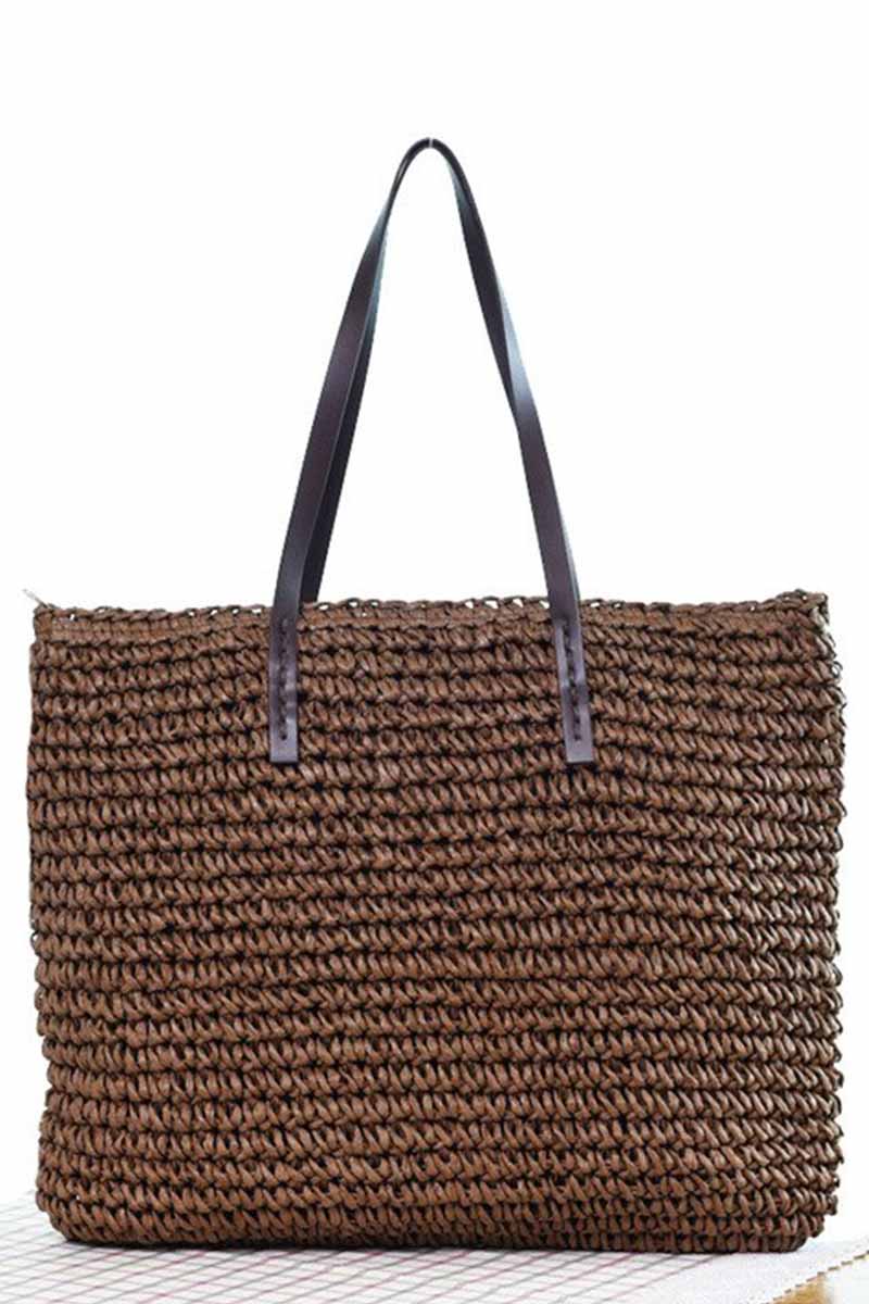 large straw beach bag