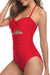 Cut-out One-piece Swimsuit High Waisted Halter Neck Bathing suit