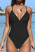 Crisscross Back Ruched One Piece Swimsuit