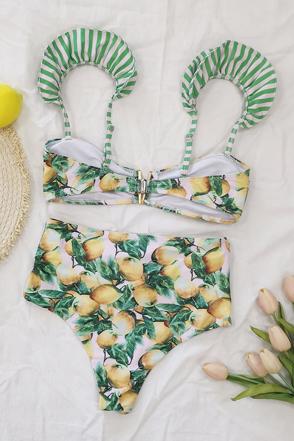 Large Ruffled Lace-Up Bikini