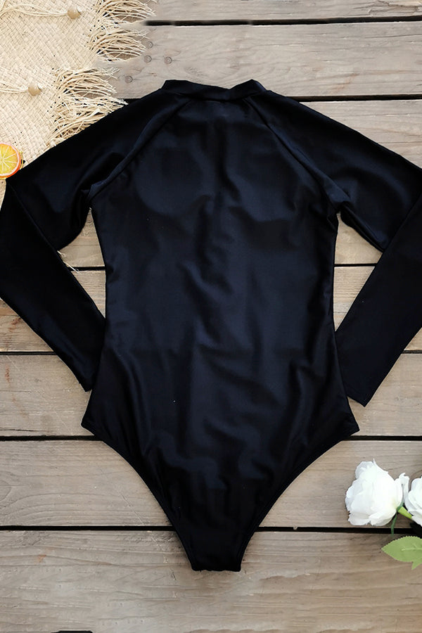 Long-Sleeved Zipper Surfing Swimsuit