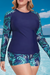 Plus Size Women Rash Guard Swimsuit